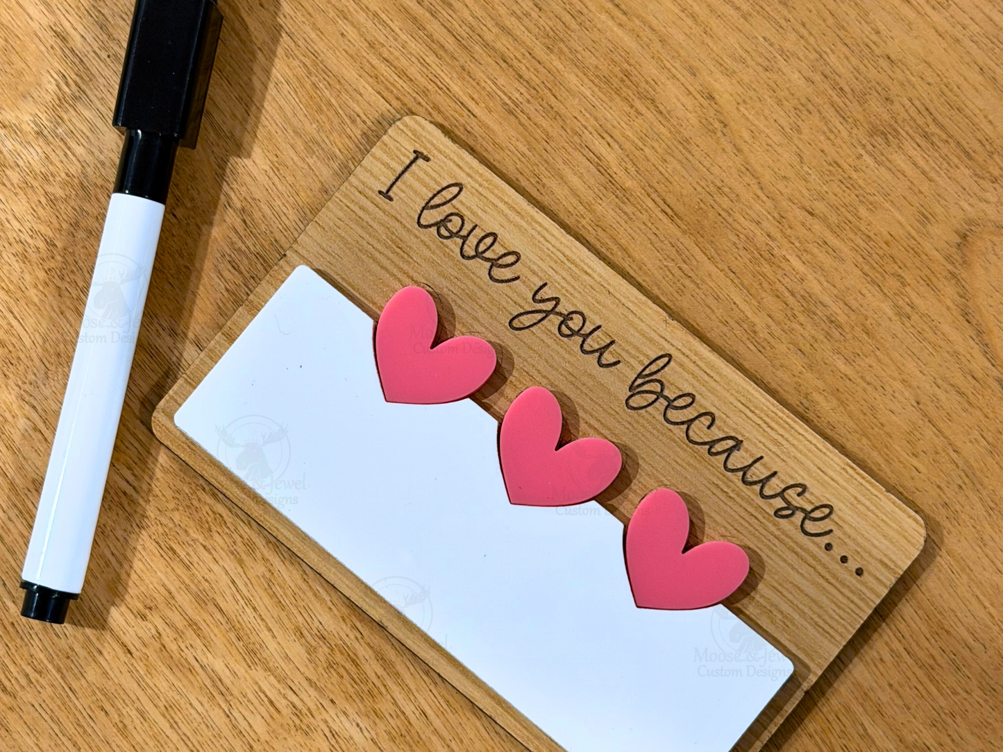 I Love You Because Dry Erase Magnet (Small)