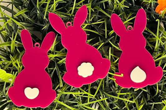 Pink Acrylic Bunny Easter Basket Tags